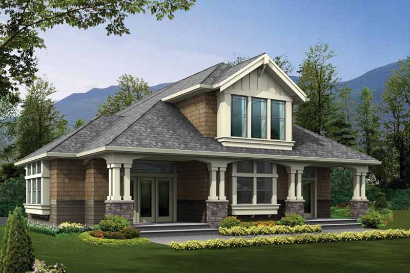 House Blueprint - Craftsman Exterior - Front Elevation Plan #132-284
