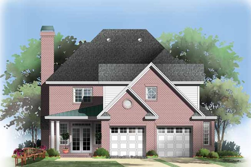 Home Plan - Exterior - Rear Elevation for Colonial House Plan #929-851 - 4 bed, 3.5 bath