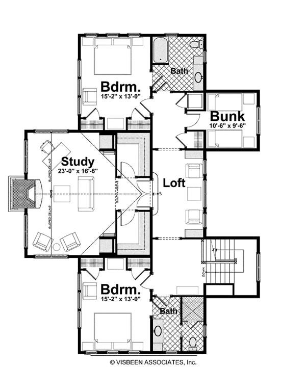 Architectural House Design - Craftsman Floor Plan - Upper Floor Plan #928-188