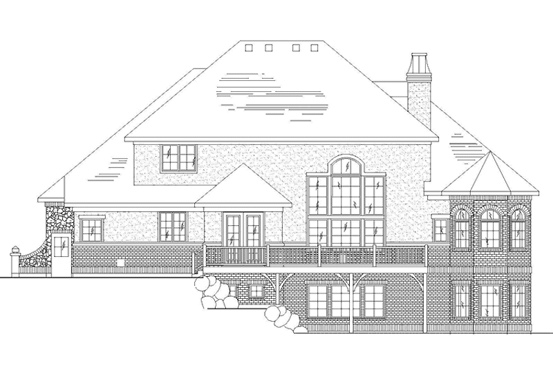 Architectural House Design - Exterior - Rear Elevation for Country House Plan #945-67 - 3 bed, 2.5 bath
