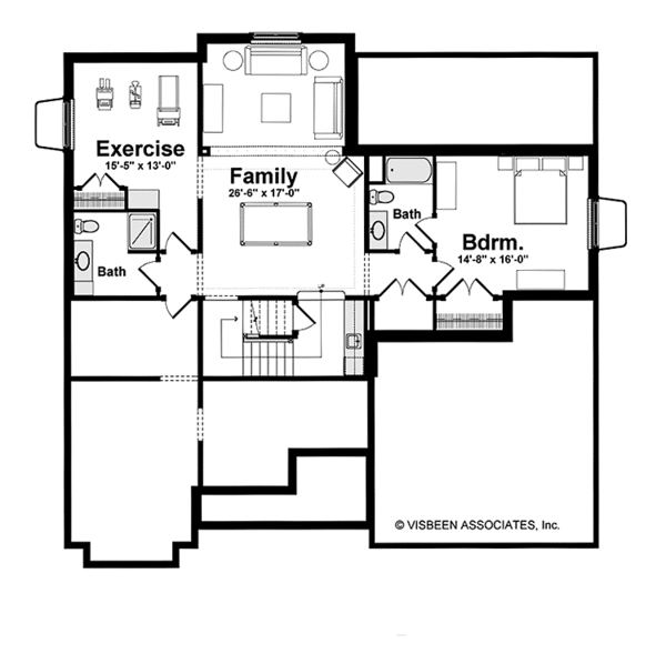 Craftsman Floor Plan - Lower Floor Plan #928-230