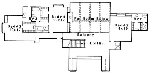 Architectural House Design - Victorian Floor Plan - Upper Floor Plan #310-1061