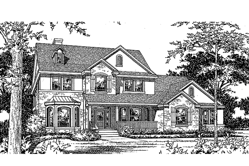 Architectural House Design - Country Exterior - Front Elevation Plan #472-299