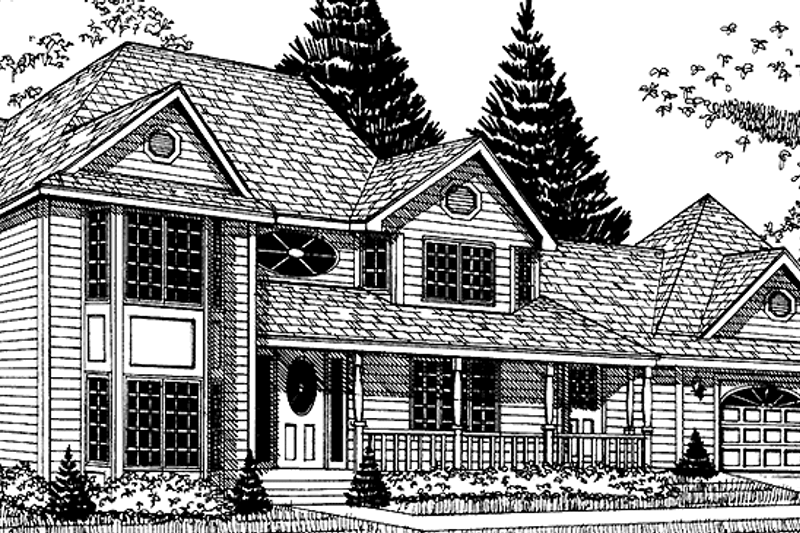 Architectural House Design - Country Exterior - Front Elevation Plan #981-37
