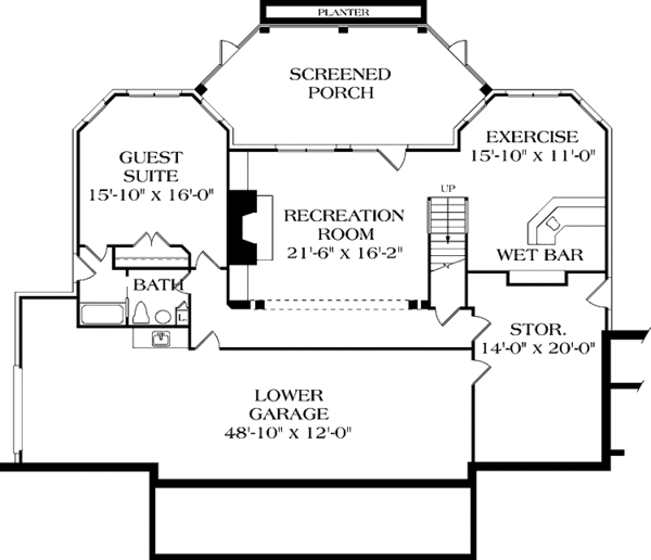 Home Plan - Country Floor Plan - Lower Floor Plan #453-259