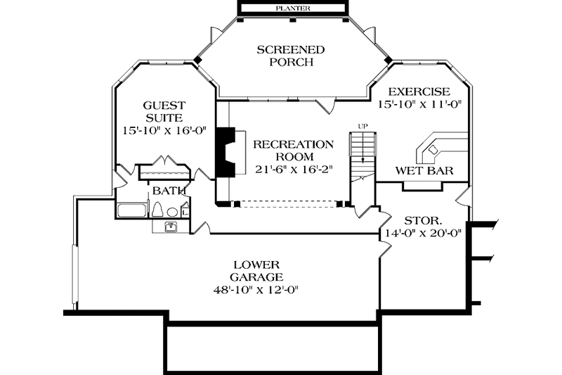 Home Plan - Floor Plan - Lower Floor for Country House Plan #453-259 - 5 bed, 4 bath