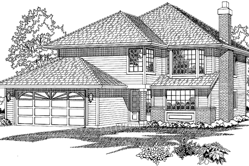 House Blueprint - Contemporary Exterior - Front Elevation Plan #47-1043
