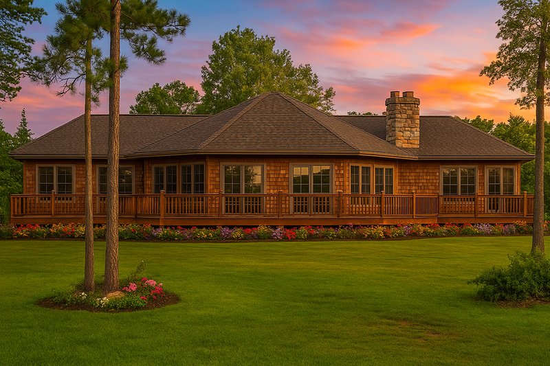 Dream House Plan - Craftsman Exterior - Rear Elevation Plan #124-408