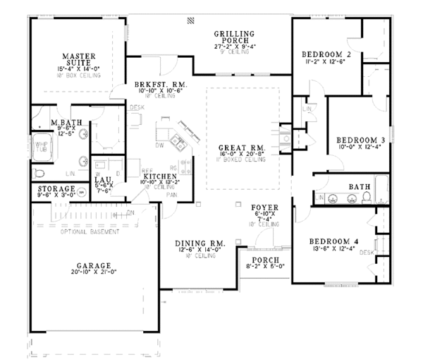 House Plan Design - European Floor Plan - Main Floor Plan #17-3004