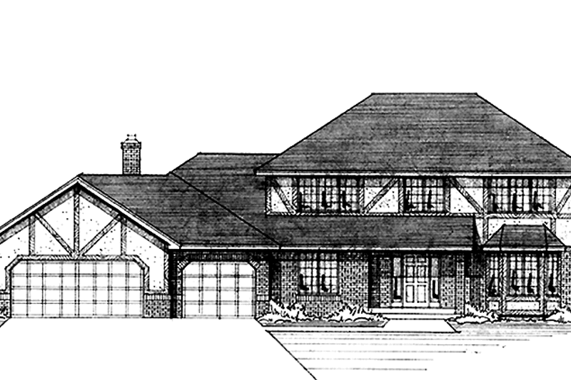 Home Plan - Tudor Exterior - Front Elevation Plan #51-754
