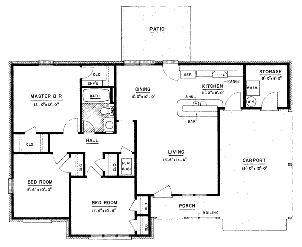 Home Plan - Traditional Floor Plan - Main Floor Plan #36-355