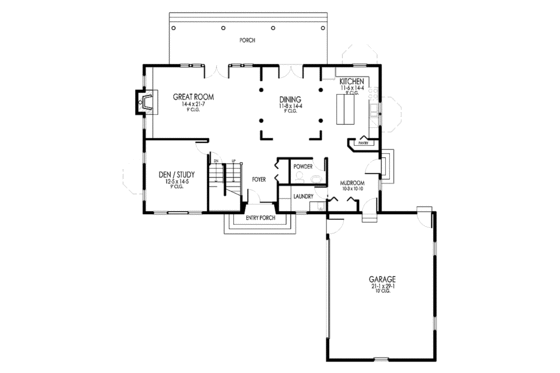 Floor Plan - Main Floor for Mediterranean House Plan #1042-9 - 4 bed, 3.5 bath