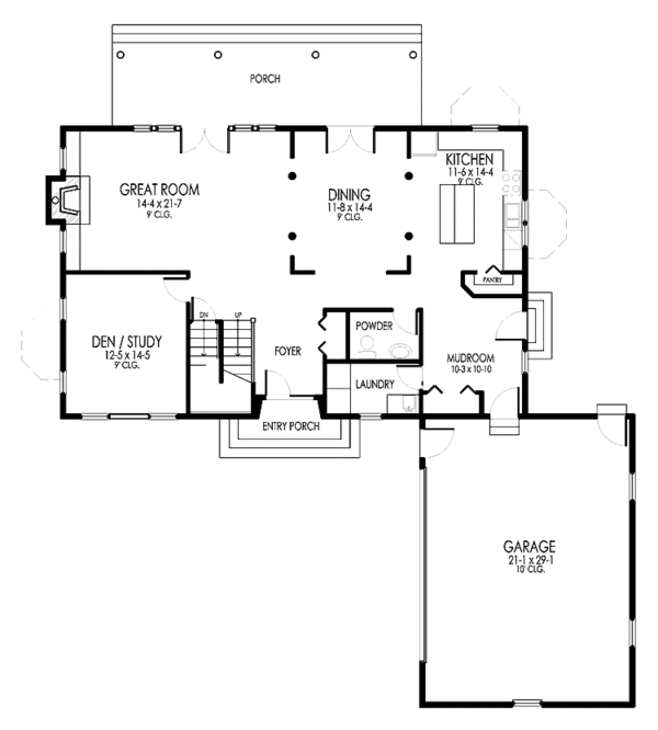 House Design - Mediterranean Floor Plan - Main Floor Plan #1042-9