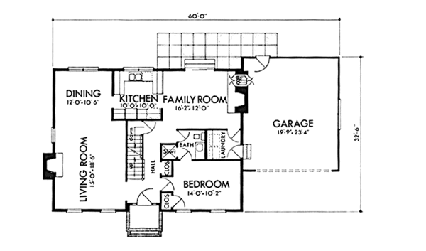 Home Plan - Colonial Floor Plan - Main Floor Plan #320-1291