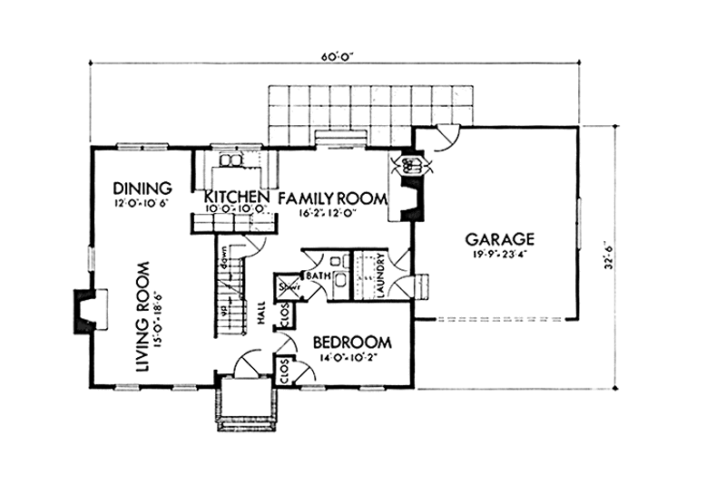 Home Plan - Floor Plan - Main Floor for Colonial House Plan #320-1291 - 4 bed, 3 bath