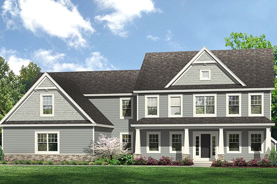 Exterior - Front Elevation 3 for Colonial House Plan #1010-204 - 4 bed, 4 bath