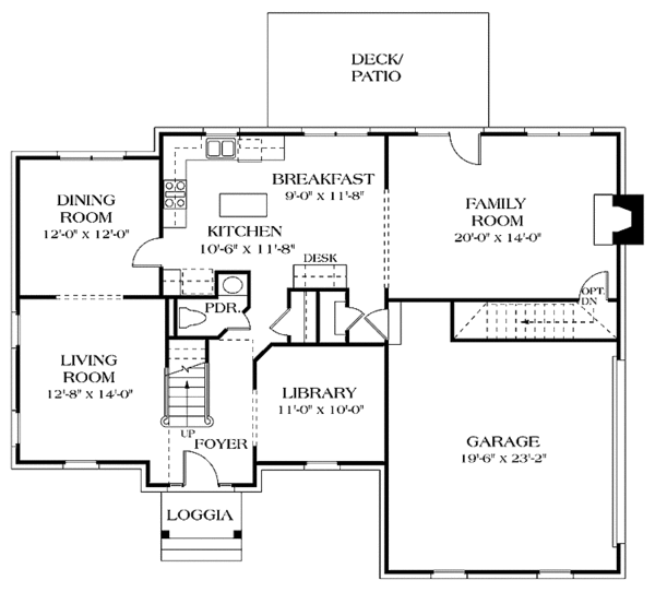 Home Plan - Colonial Floor Plan - Main Floor Plan #453-484