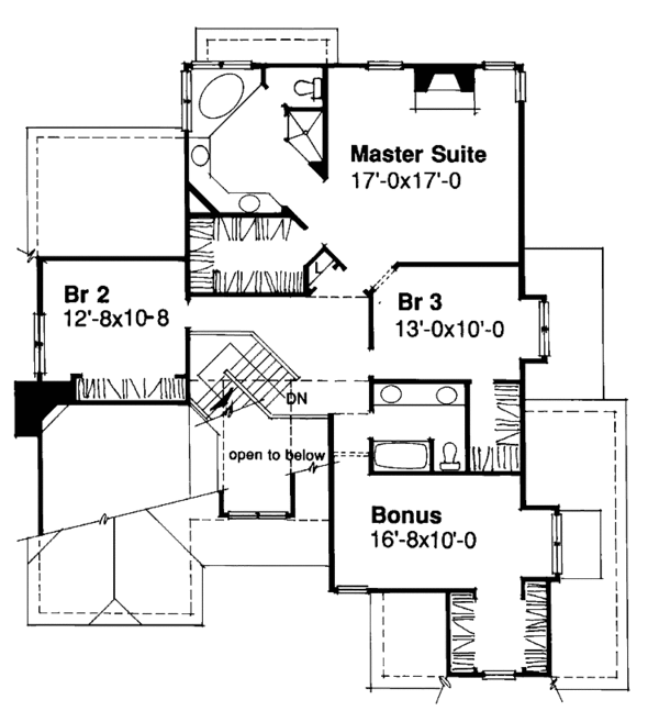 House Design - Colonial Floor Plan - Upper Floor Plan #320-741