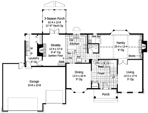 Home Plan - Colonial Floor Plan - Main Floor Plan #51-945