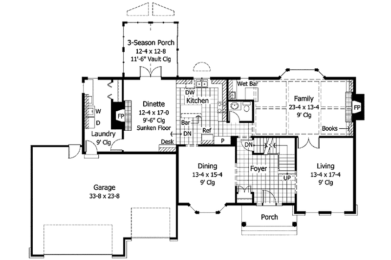 Dream House Plan - Floor Plan - Main Floor for Colonial House Plan #51-945 - 4 bed, 2.5 bath