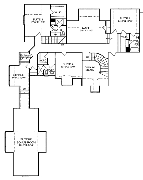 House Design - Country Floor Plan - Upper Floor Plan #453-469