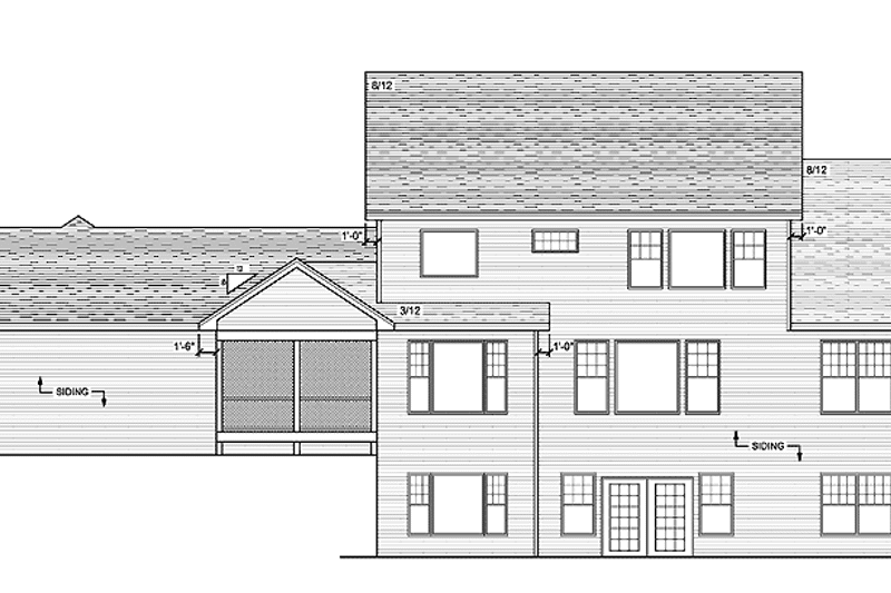 Dream House Plan - Exterior - Rear Elevation for European House Plan #51-644 - 3 bed, 2.5 bath