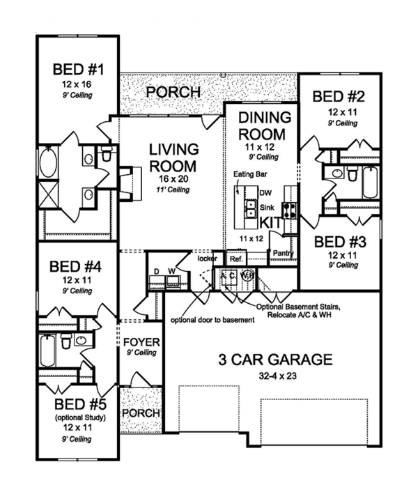 Architectural House Design - Country Floor Plan - Main Floor Plan #513-2167