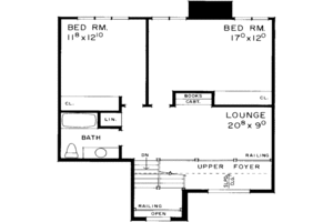 Floor Plan - Upper Floor for Traditional House Plan #72-465 - 3 bed, 2.5 bath
