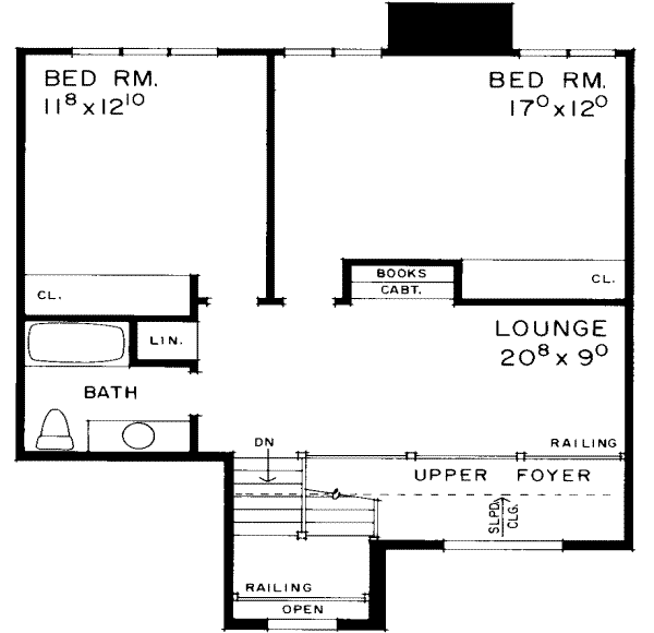 House Blueprint - Traditional Floor Plan - Upper Floor Plan #72-465