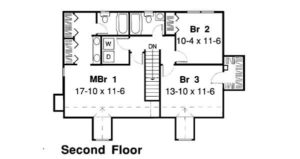 Farmhouse Floor Plan - Upper Floor Plan #312-580