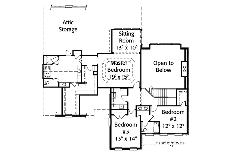 Home Plan - Floor Plan - Upper Floor for Colonial House Plan #429-325 - 4 bed, 3.5 bath