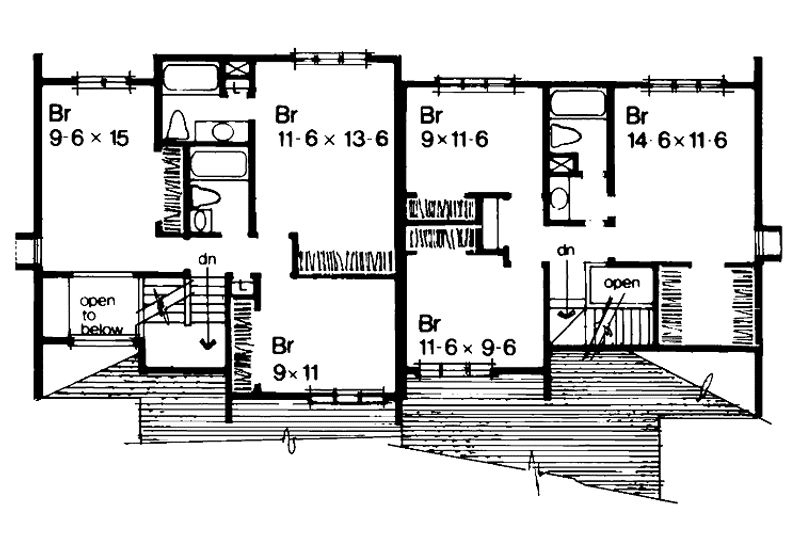 Home Plan - Floor Plan - Upper Floor for Contemporary House Plan #320-850 - 3 bed, 2 bath