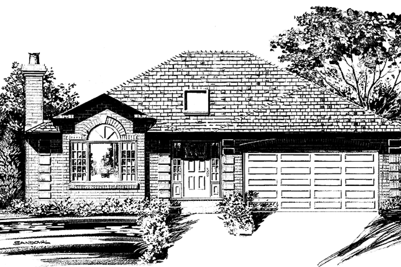 House Blueprint - Ranch Exterior - Front Elevation Plan #47-983