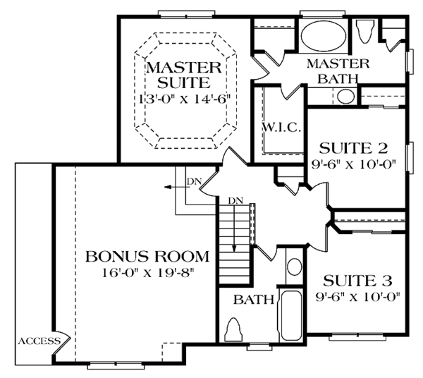 House Plan Design - Colonial Floor Plan - Upper Floor Plan #453-286