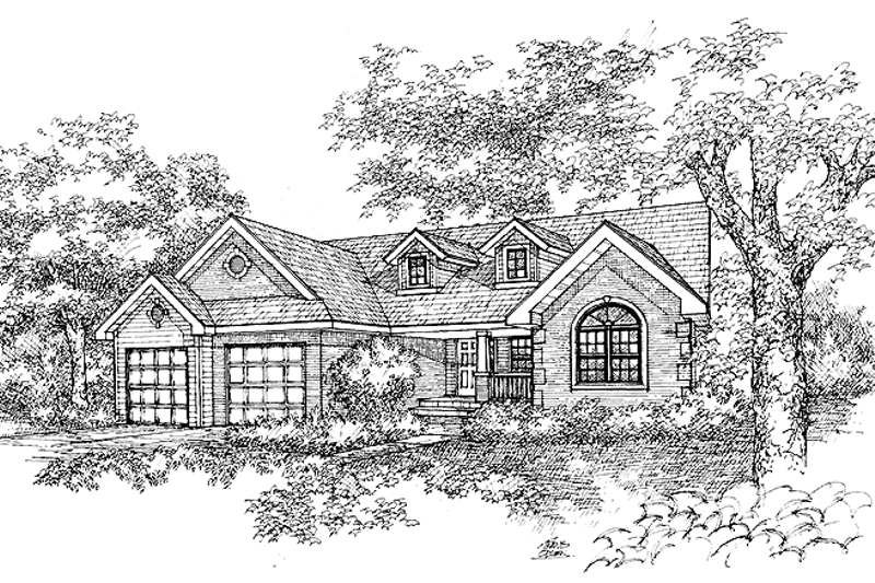 Home Plan - Exterior - Front Elevation 3 for Traditional House Plan #320-828 - 2 bed, 2.5 bath