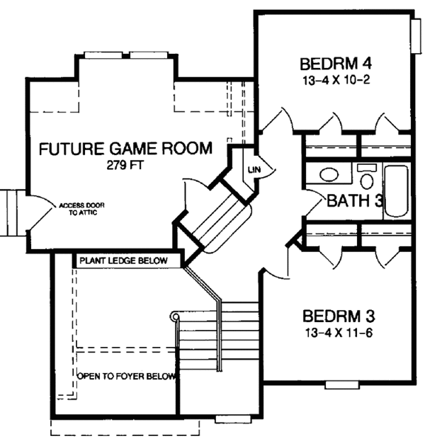 Dream House Plan - Contemporary Floor Plan - Upper Floor Plan #952-51