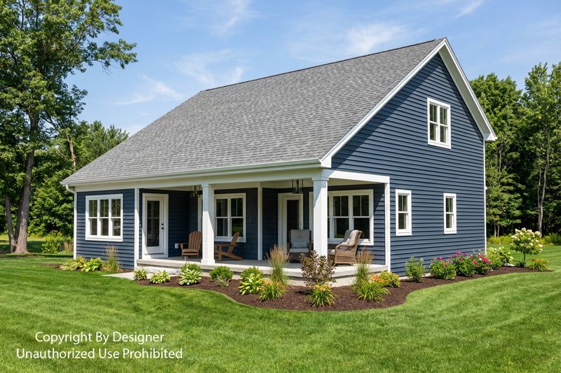 House Blueprint - Exterior - Rear Elevation 1 for Farmhouse House Plan #51-1523 - 3 bed, 3.5 bath