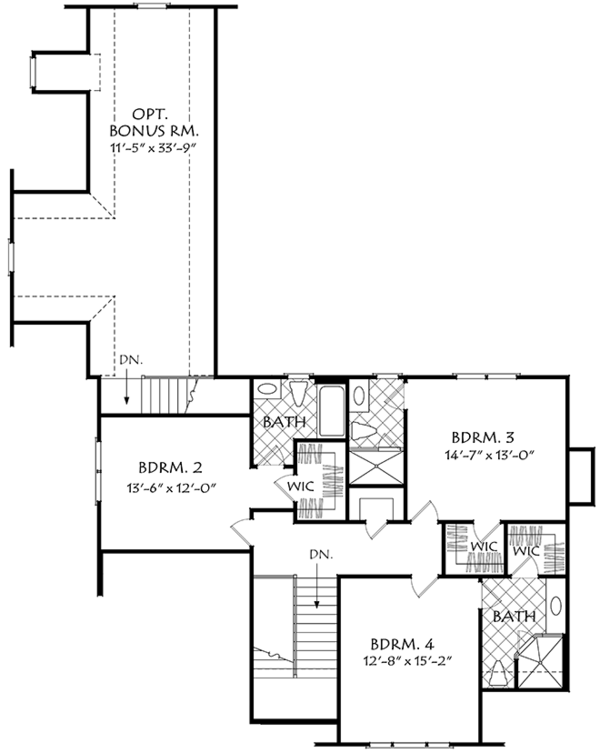 Farmhouse Floor Plan - Upper Floor Plan #927-978