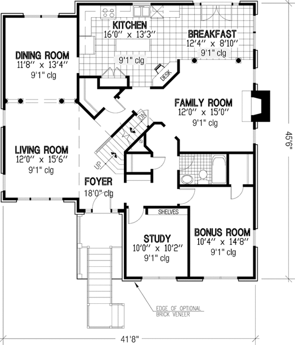 House Blueprint - Traditional Floor Plan - Main Floor Plan #953-107