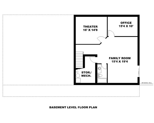 Ranch Floor Plan - Lower Floor Plan #117-988