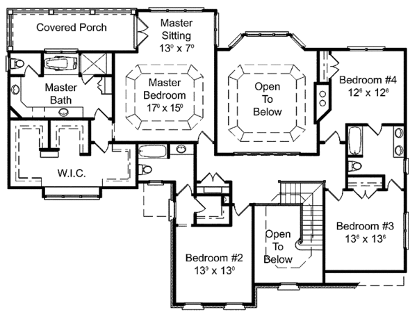 Dream House Plan - Country Floor Plan - Upper Floor Plan #429-295