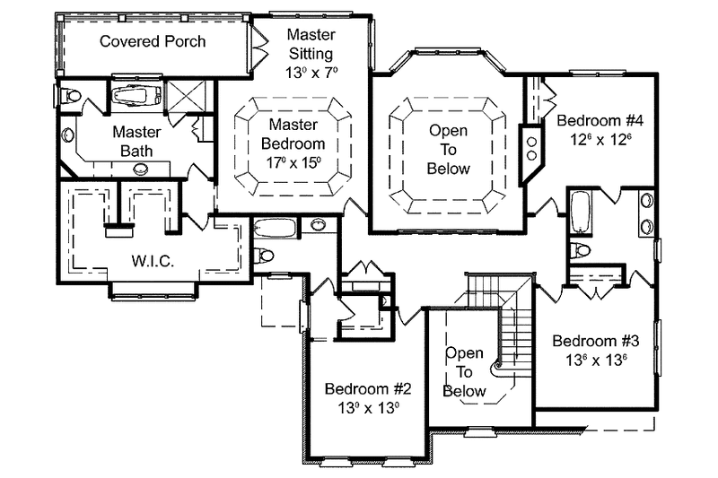Home Plan - Floor Plan - Upper Floor for Country House Plan #429-295 - 5 bed, 4 bath