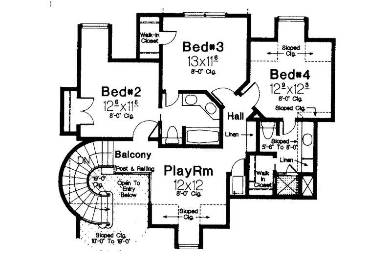 Dream House Plan - Floor Plan - Upper Floor for Country House Plan #310-1213 - 4 bed, 3.5 bath