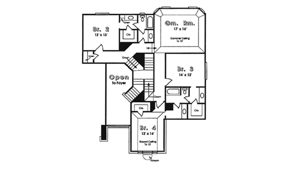 Dream House Plan - Country Floor Plan - Upper Floor Plan #974-27