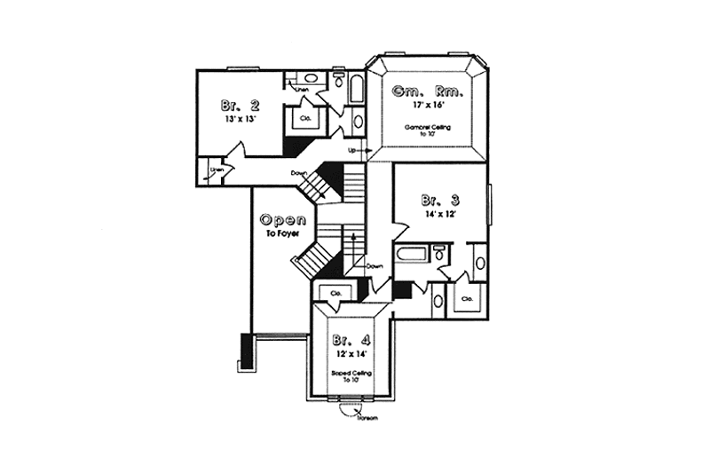 Home Plan - Floor Plan - Upper Floor for Country House Plan #974-27 - 4 bed, 3.5 bath