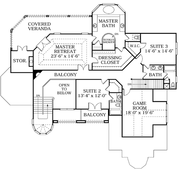 House Plan Design - Mediterranean Floor Plan - Upper Floor Plan #453-148