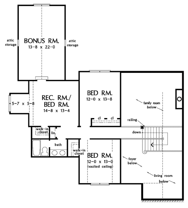 Dream House Plan - Traditional Floor Plan - Upper Floor Plan #929-564