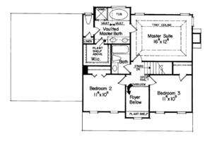 Floor Plan - Upper Floor for Classical House Plan #927-47 - 3 bed, 2.5 bath