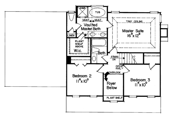 House Design - Classical Floor Plan - Upper Floor Plan #927-47