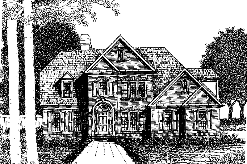 Architectural House Design - Colonial Exterior - Front Elevation Plan #129-174
